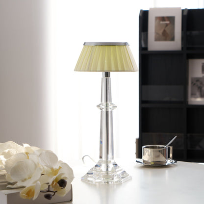 Chrome & Glass Table Lamp with Adjustable Brightness