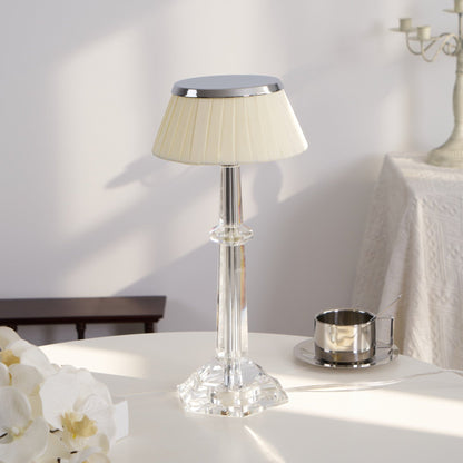 Chrome & Glass Table Lamp with Adjustable Brightness