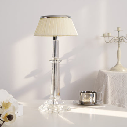 Chrome & Glass Table Lamp with Adjustable Brightness