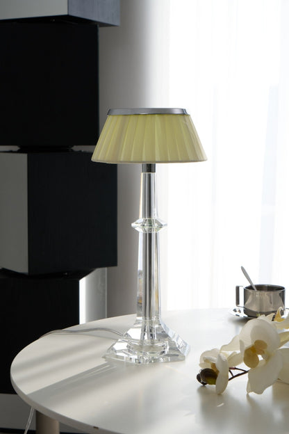 Chrome & Glass Table Lamp with Adjustable Brightness