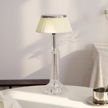 Chrome & Glass Table Lamp with Adjustable Brightness