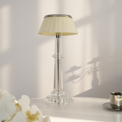 Chrome & Glass Table Lamp with Adjustable Brightness