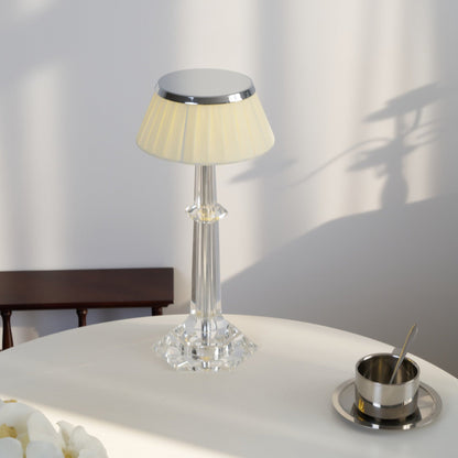 Chrome & Glass Table Lamp with Adjustable Brightness