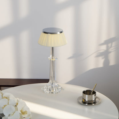 Chrome & Glass Table Lamp with Adjustable Brightness
