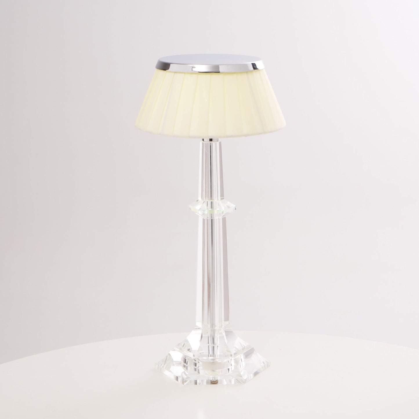 Chrome & Glass Table Lamp with Adjustable Brightness