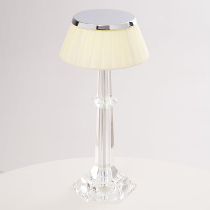 Chrome & Glass Table Lamp with Adjustable Brightness