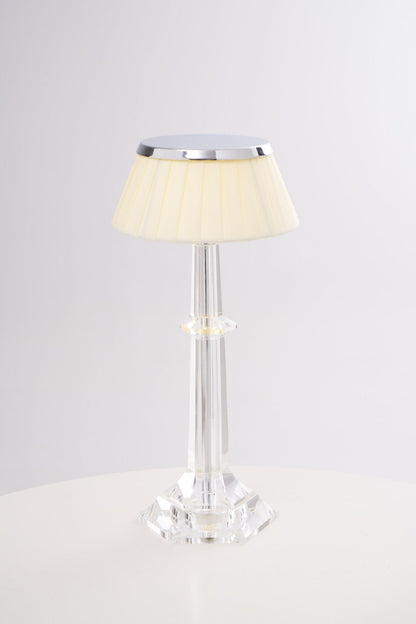 Chrome & Glass Table Lamp with Adjustable Brightness