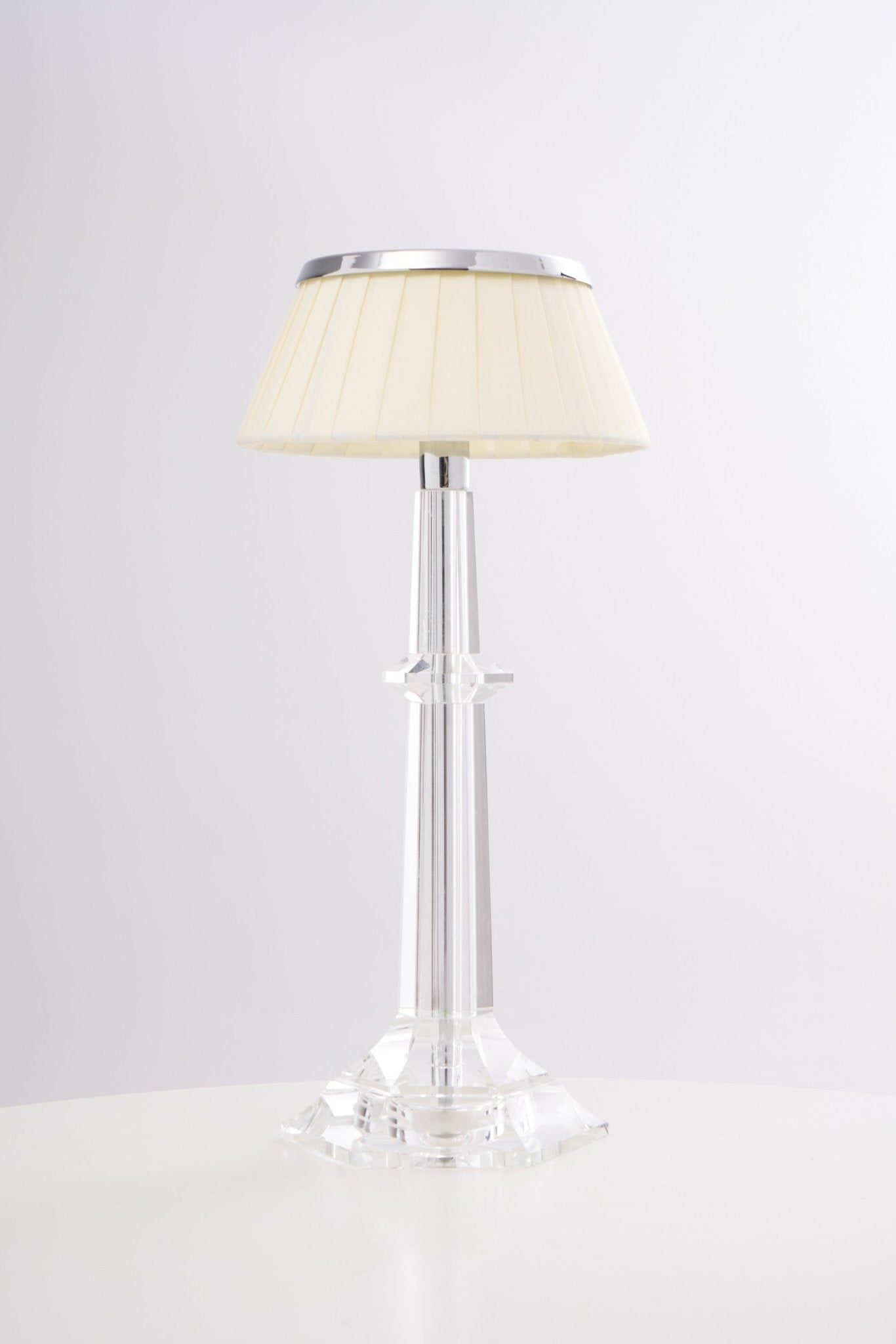 Chrome & Glass Table Lamp with Adjustable Brightness