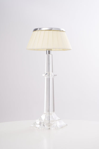 Chrome & Glass Table Lamp with Adjustable Brightness