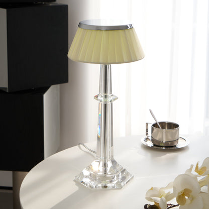 Chrome & Glass Table Lamp with Adjustable Brightness