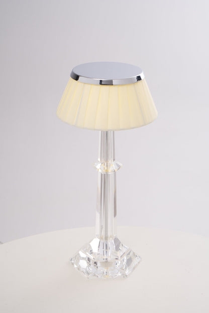 Chrome & Glass Table Lamp with Adjustable Brightness