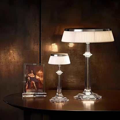 Chrome & Glass Table Lamp with Adjustable Brightness