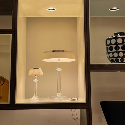 Chrome & Glass Table Lamp with Adjustable Brightness