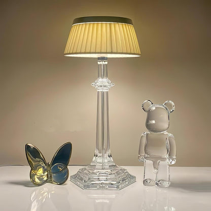 Chrome & Glass Table Lamp with Adjustable Brightness