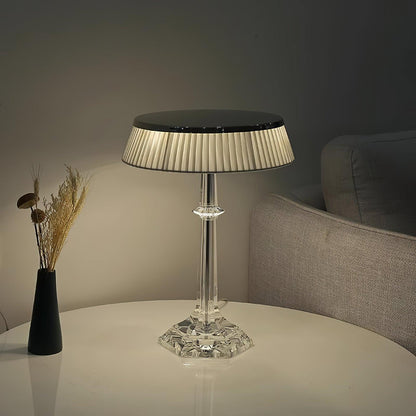 Chrome & Glass Table Lamp with Adjustable Brightness