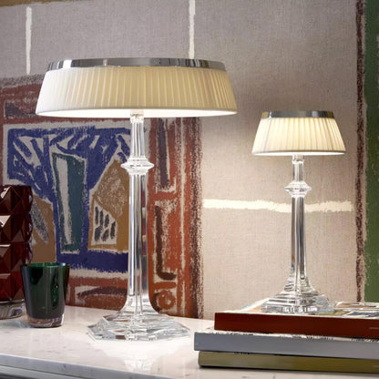 Chrome & Glass Table Lamp with Adjustable Brightness