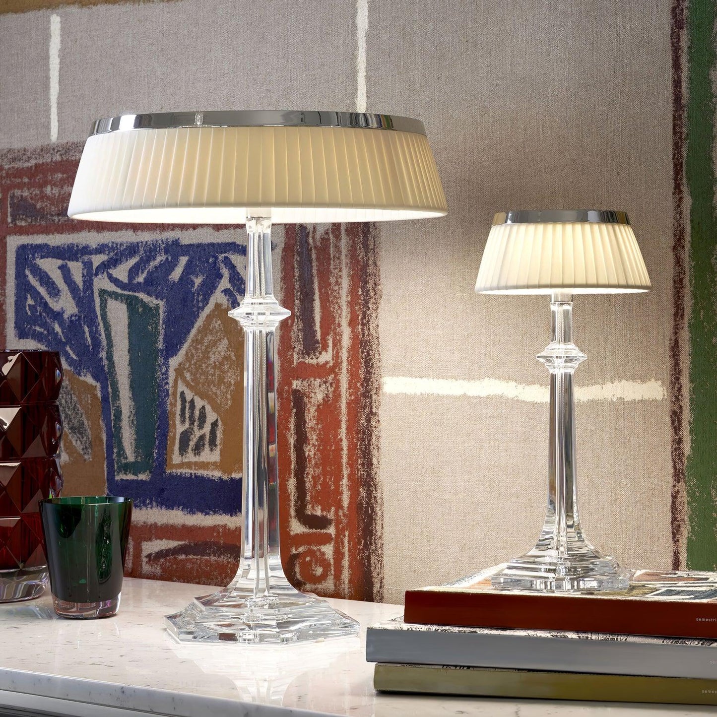 Chrome & Glass Table Lamp with Adjustable Brightness