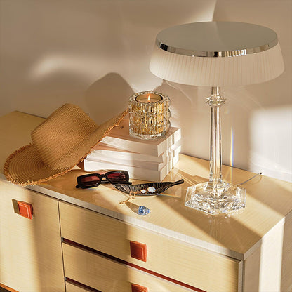 Chrome & Glass Table Lamp with Adjustable Brightness