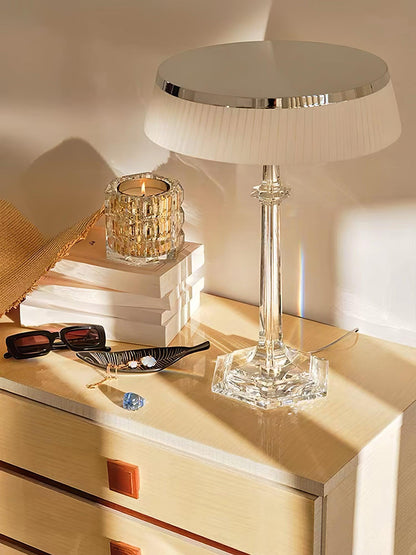 Chrome & Glass Table Lamp with Adjustable Brightness