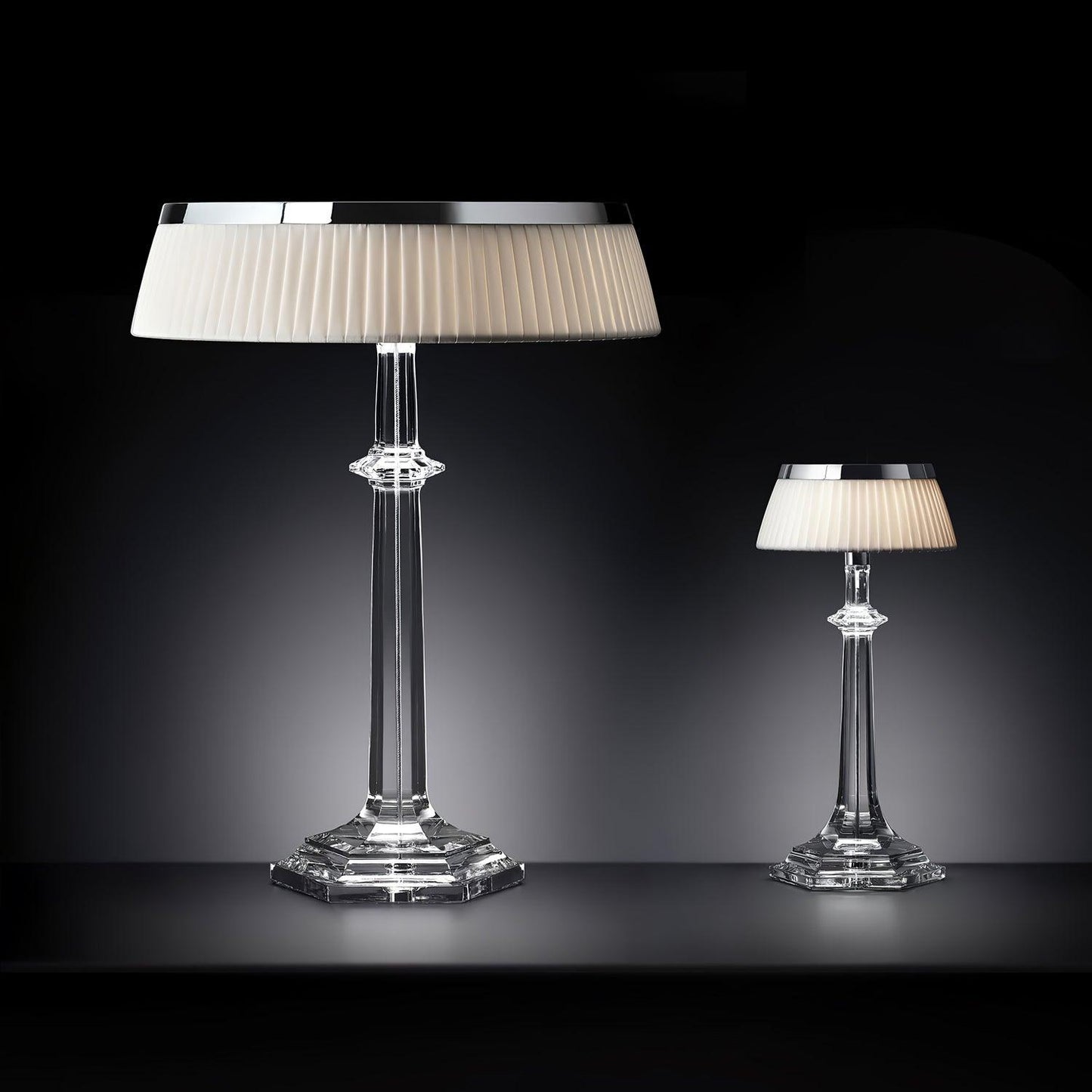 Chrome & Glass Table Lamp with Adjustable Brightness
