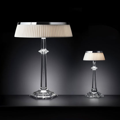 Chrome & Glass Table Lamp with Adjustable Brightness