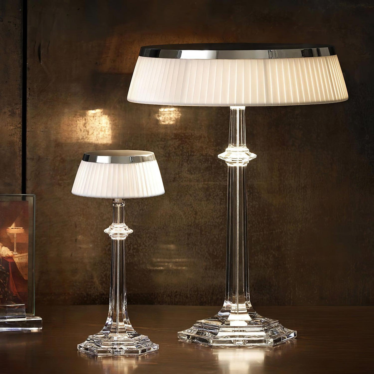 Chrome & Glass Table Lamp with Adjustable Brightness