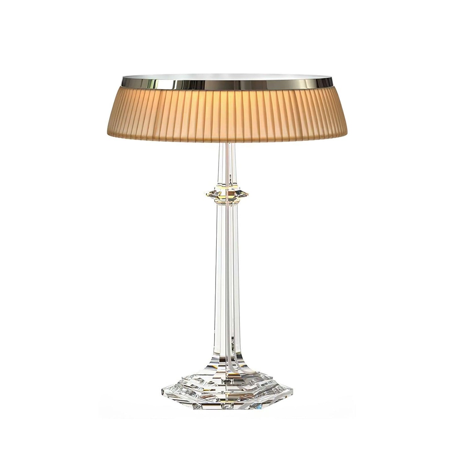 Chrome & Glass Table Lamp with Adjustable Brightness