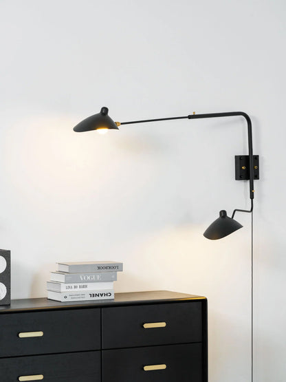 Adjustable Arm Wall Sconce, Energy-Efficient LED — front view