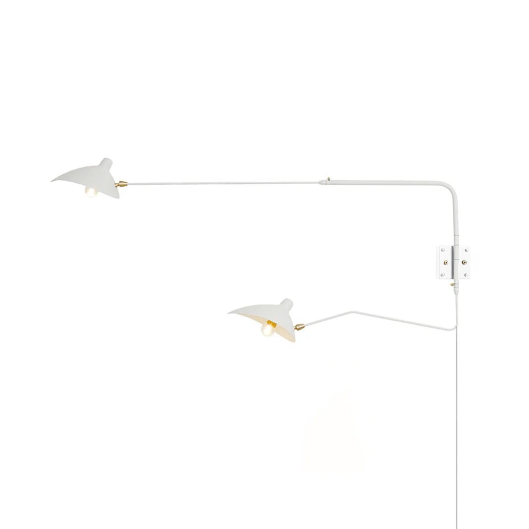 Adjustable Arm Wall Sconce, Energy-Efficient LED — detail view