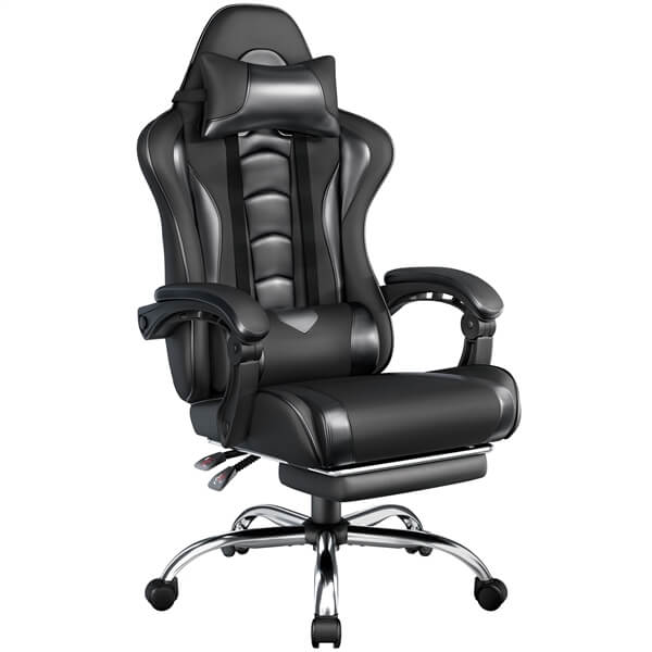 Ergonomic Gaming Chair with Massage Lumbar Support & Footrest — lifestyle view