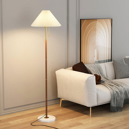 Vintage Pleated Floor Lamp, Soft Ambient Light — lifestyle view