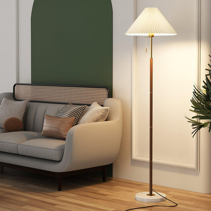Vintage Pleated Floor Lamp, Soft Ambient Light