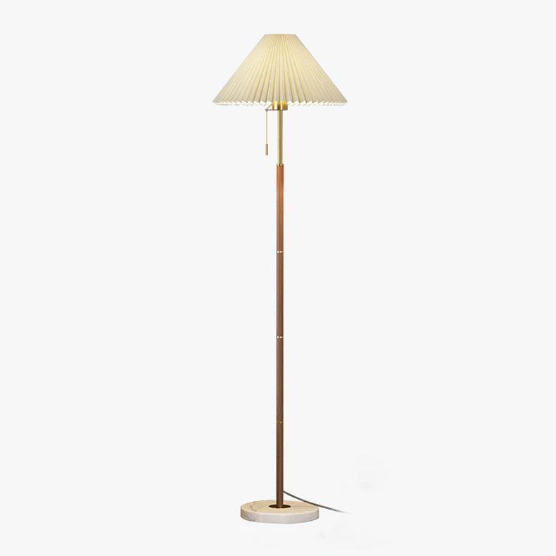 Vintage Pleated Floor Lamp, Soft Ambient Light — side view