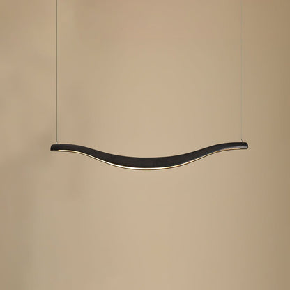Wave-Shaped LED Chandelier with Dimmable Light — side view