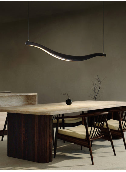 Wave-Shaped LED Chandelier with Dimmable Light