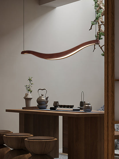 Wave-Shaped LED Chandelier with Dimmable Light