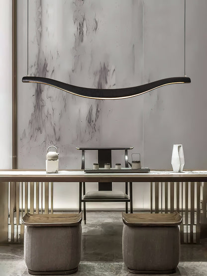 Wave-Shaped LED Chandelier with Dimmable Light