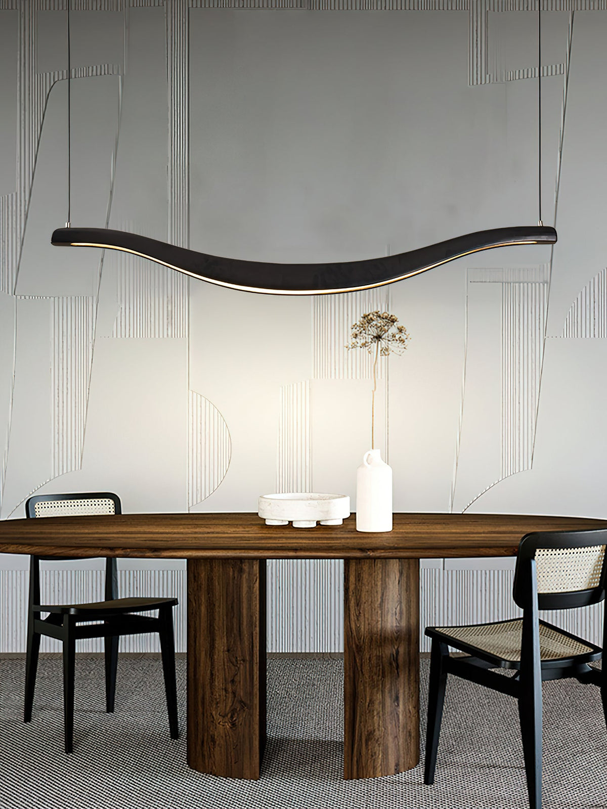 Wave-Shaped LED Chandelier with Dimmable Light