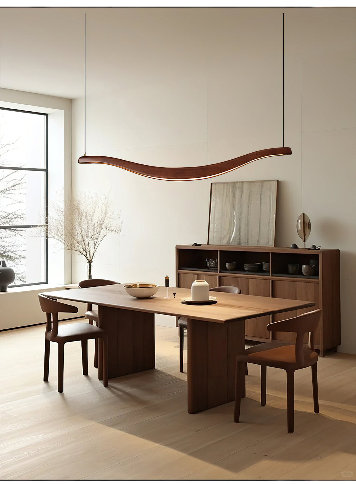 Wave-Shaped LED Chandelier with Dimmable Light