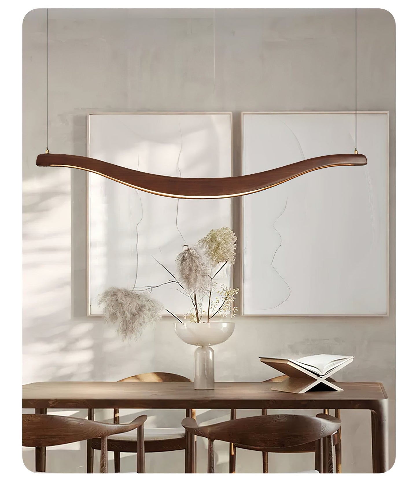Wave-Shaped LED Chandelier with Dimmable Light