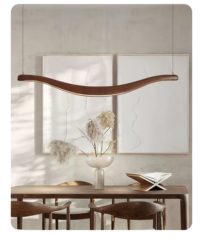 Wave-Shaped LED Chandelier with Dimmable Light