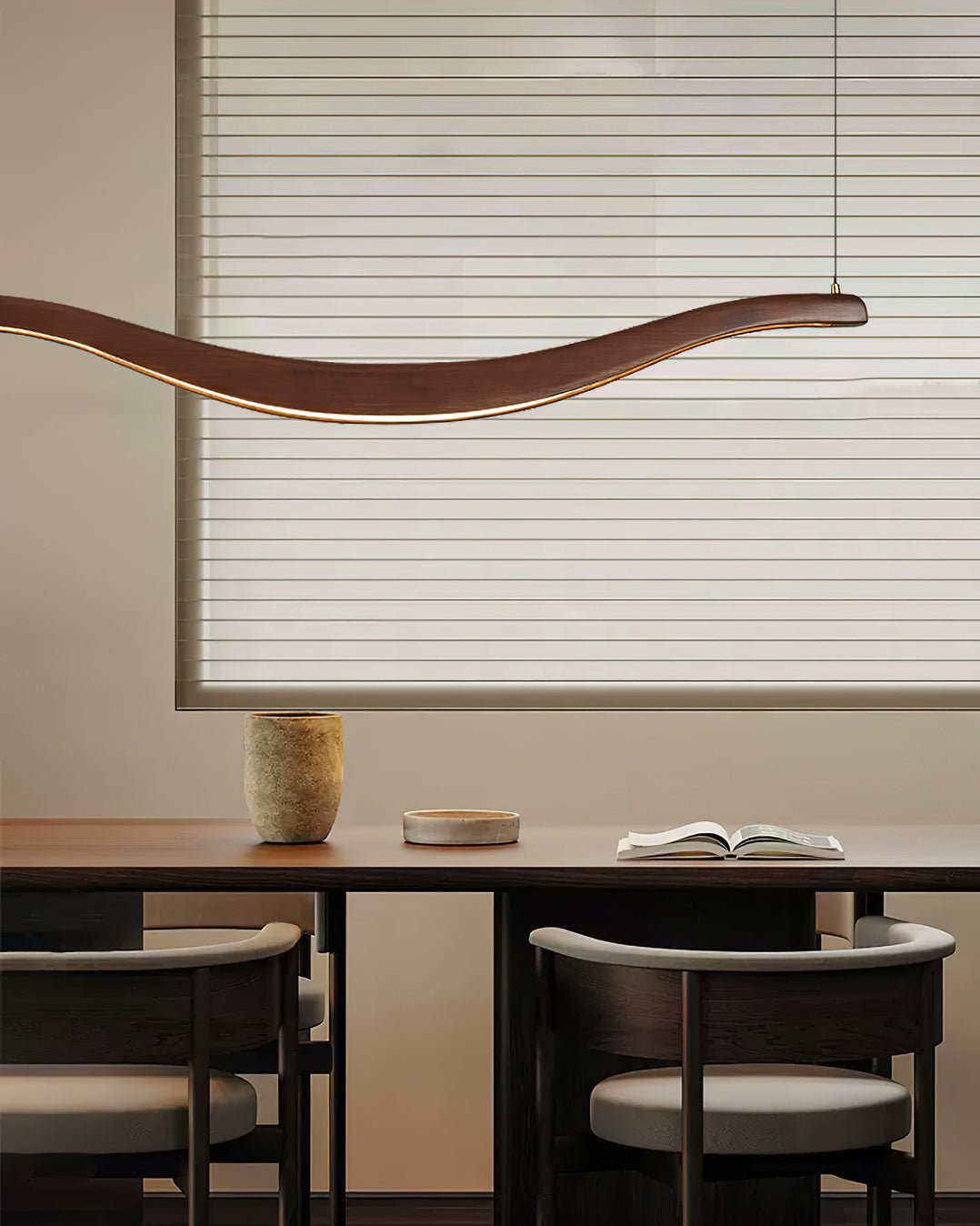 Wave-Shaped LED Chandelier with Dimmable Light