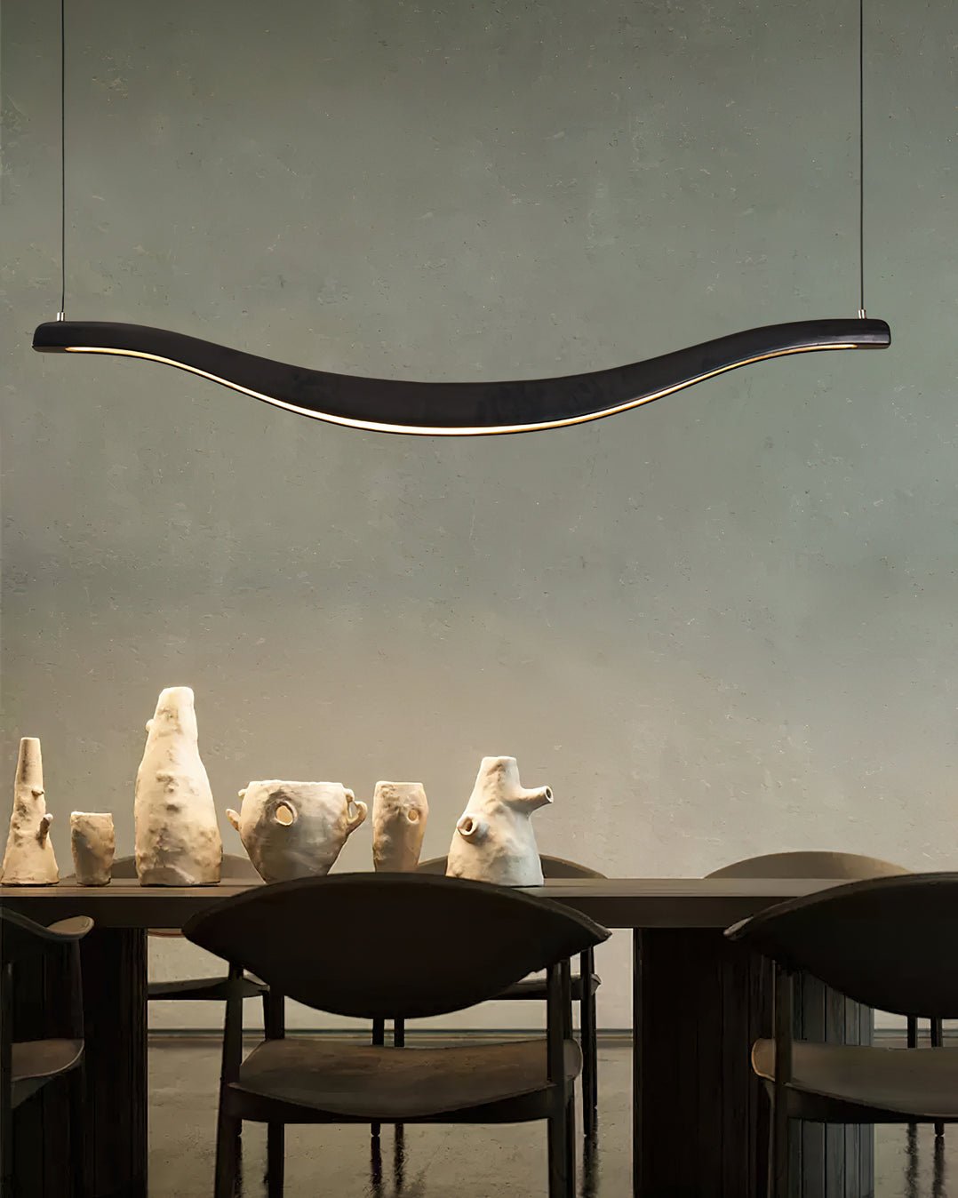 Wave-Shaped LED Chandelier with Dimmable Light