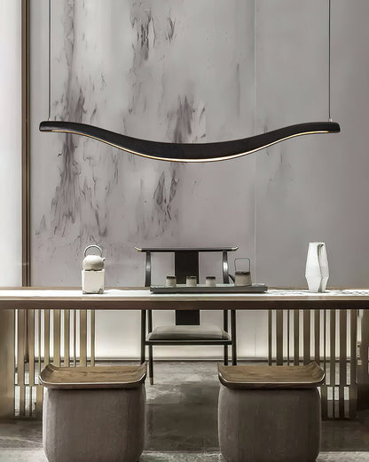 Wave-Shaped LED Chandelier with Dimmable Light