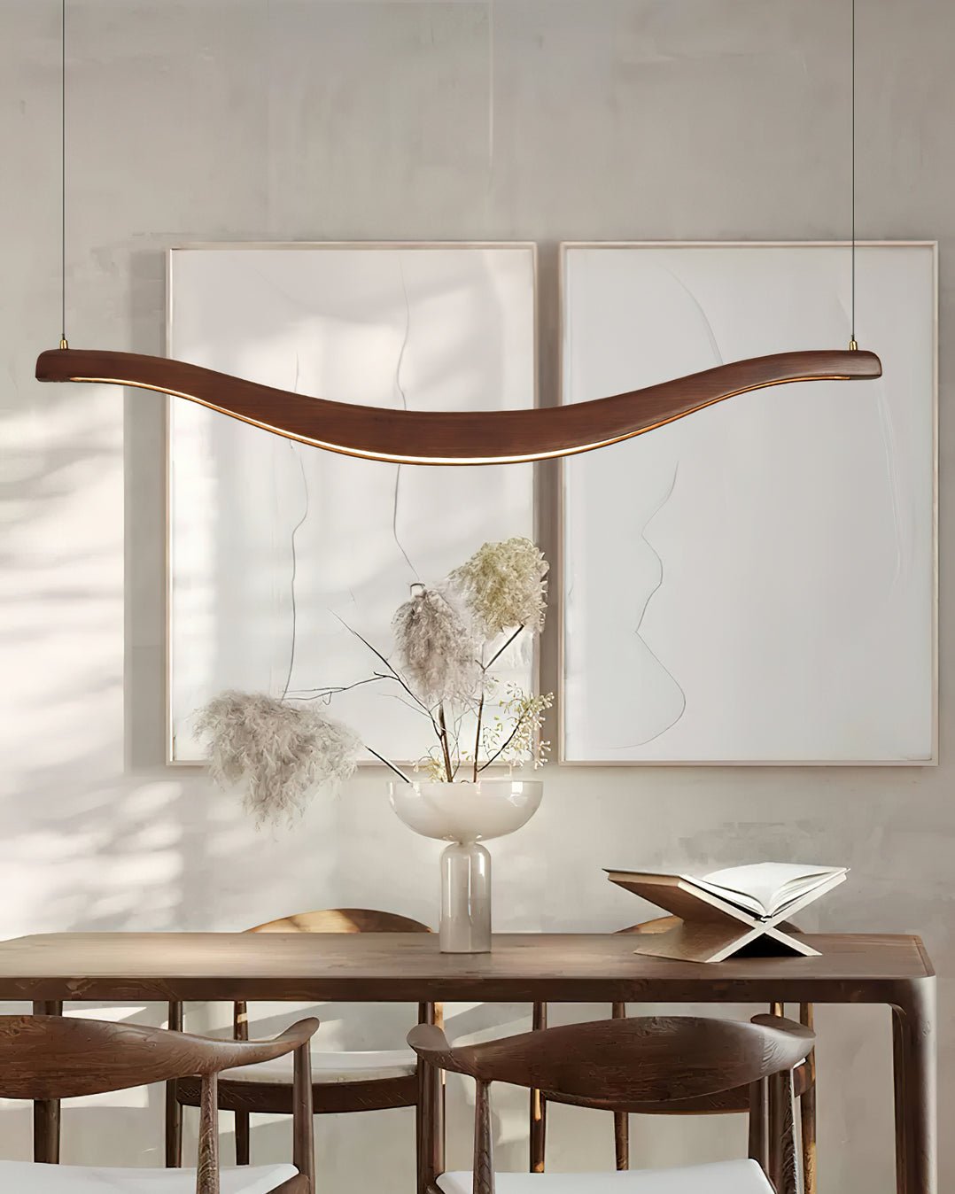 Wave-Shaped LED Chandelier with Dimmable Light