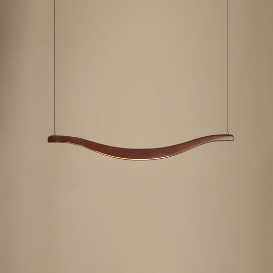 Wave-Shaped LED Chandelier with Dimmable Light — front view