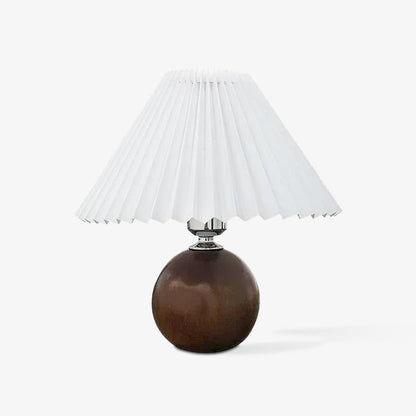 Wooden Pleated Table Lamp with Adjustable Brightness