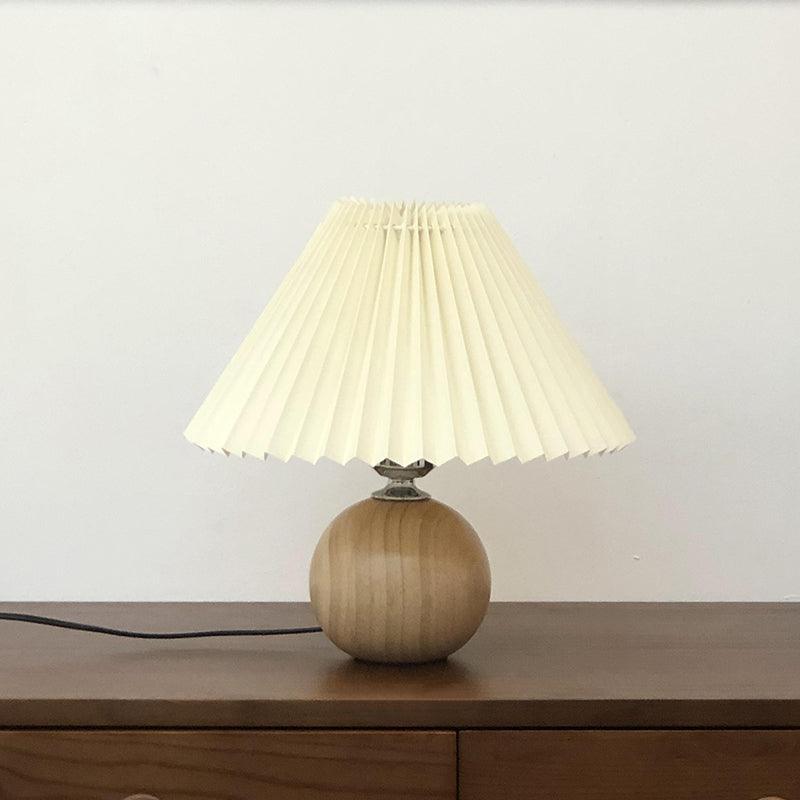 Wooden Pleated Table Lamp with Adjustable Brightness — alternate angle