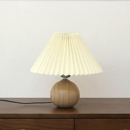 Wooden Pleated Table Lamp with Adjustable Brightness — alternate angle