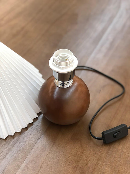 Wooden Pleated Table Lamp with Adjustable Brightness